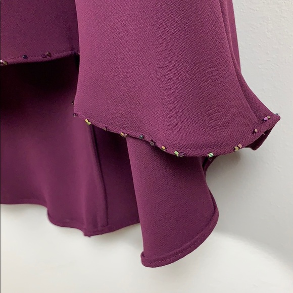 Evan Picone Plum Halter Top, High Low Evening Gown - Picture 5 of 7